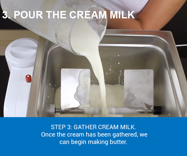 pour the cream milk