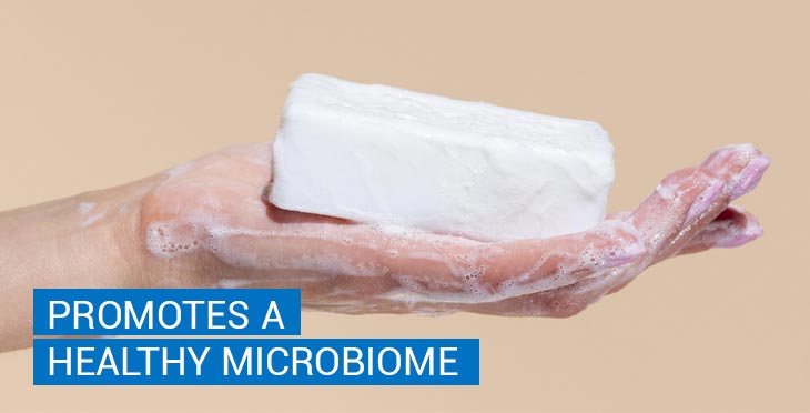 Milk soap promotes a healthy microbiome