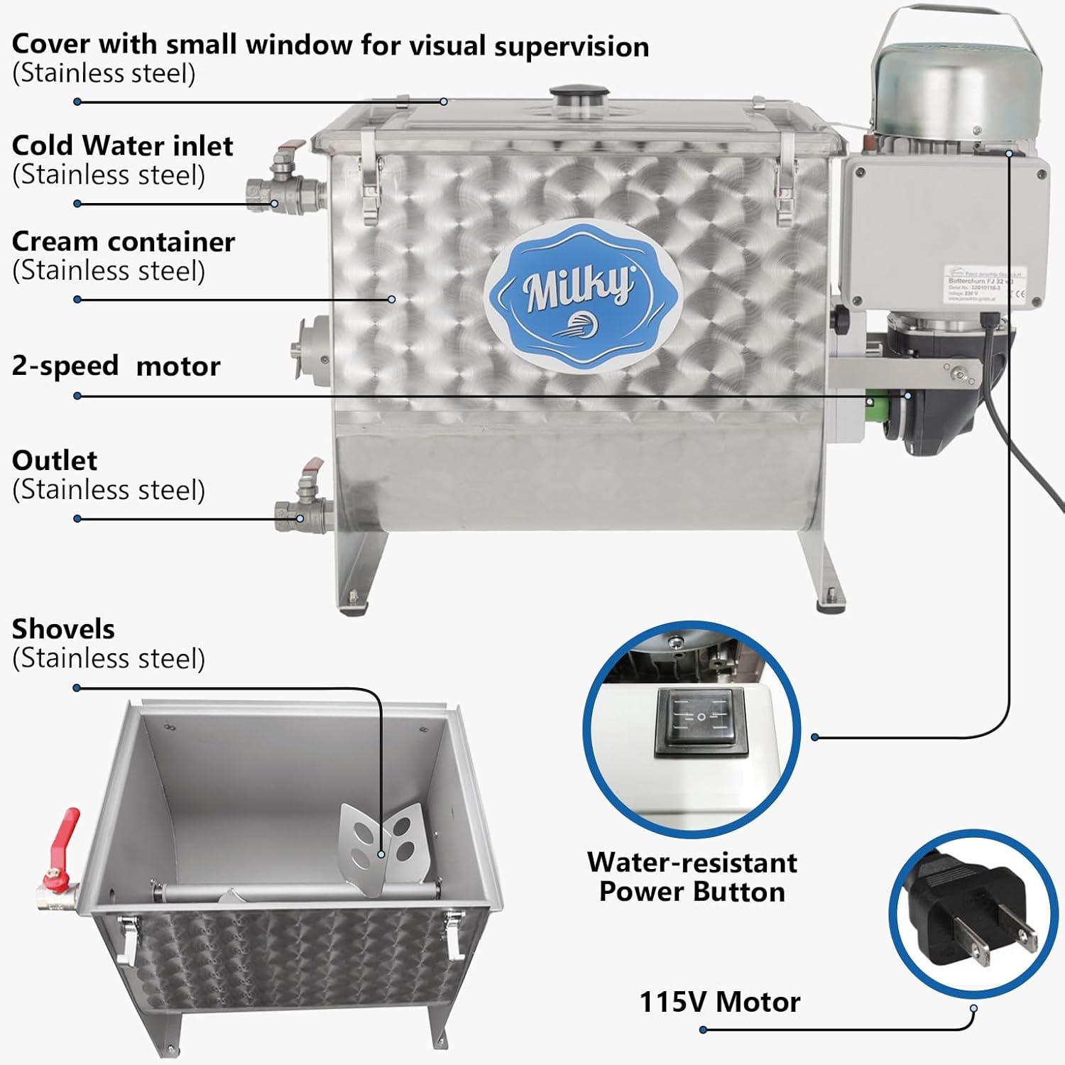 Electric butter churn Milky FJ 32 115V