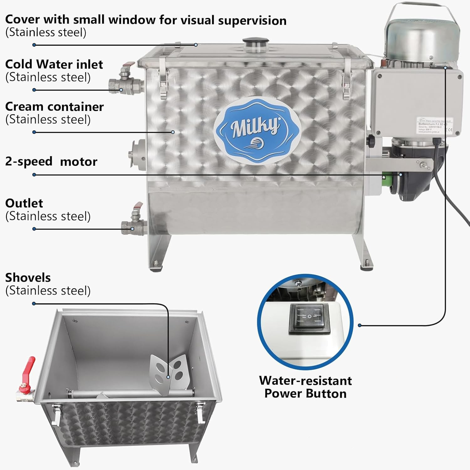 Electric butter churn Milky FJ 32 230V