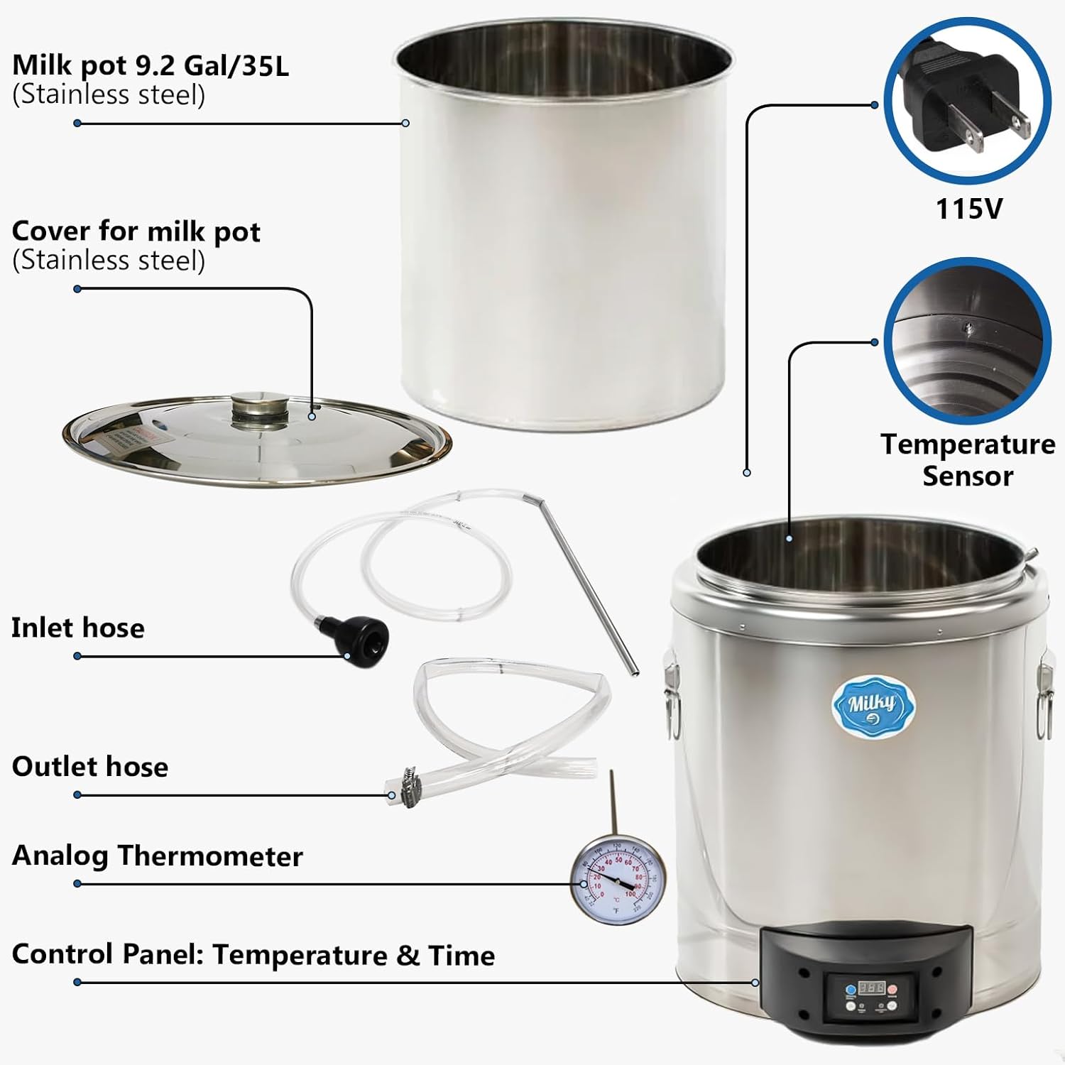 Small Milk Pasteurizer and Yogurt Machine Milky FJ 30 (115V) 